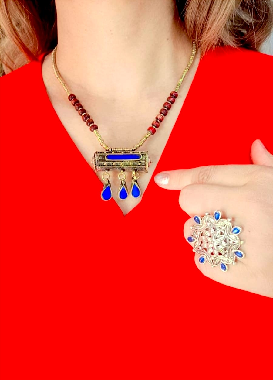The Nomadic Amulet Pendant Necklace - Blue