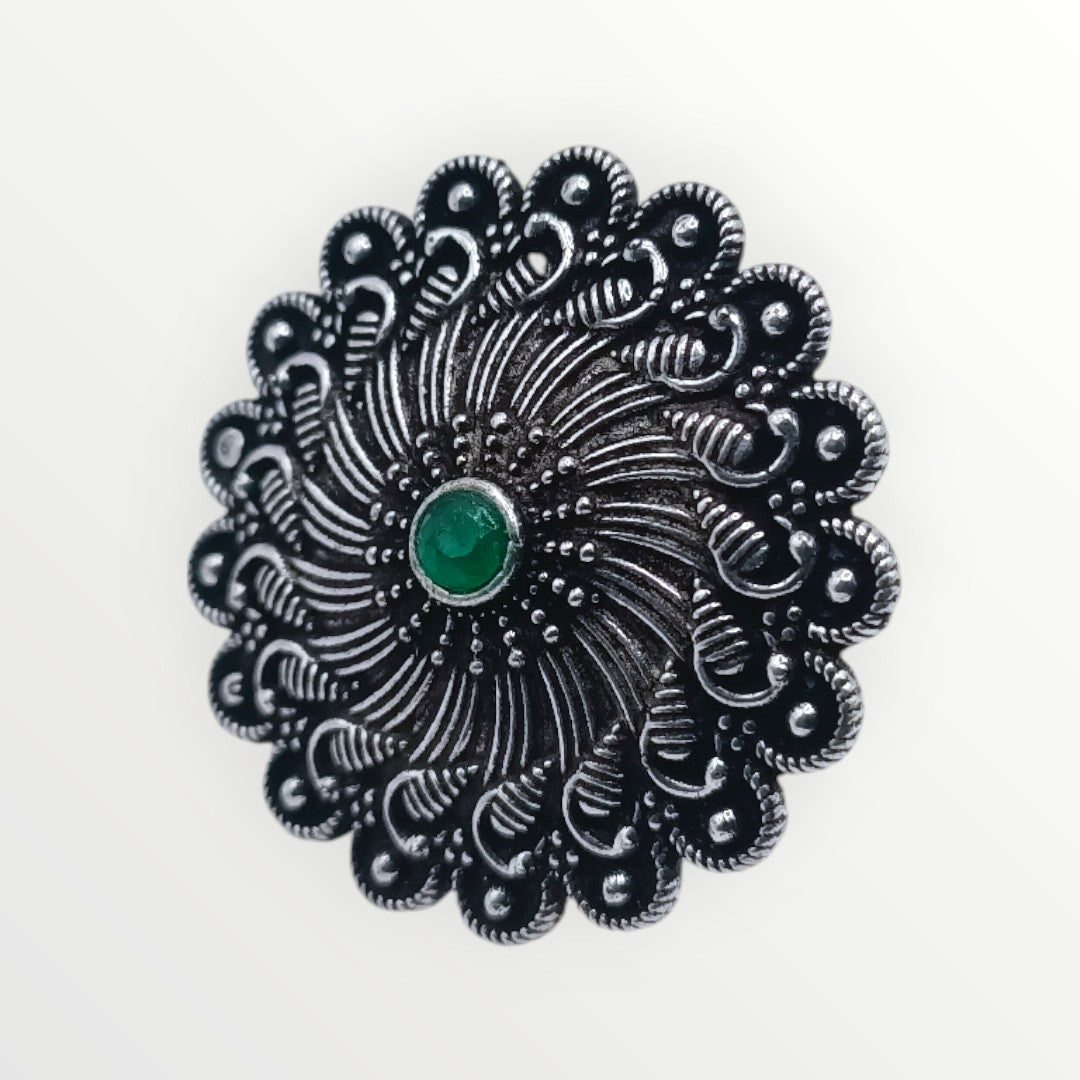The Radiant Spiral Ring - Green