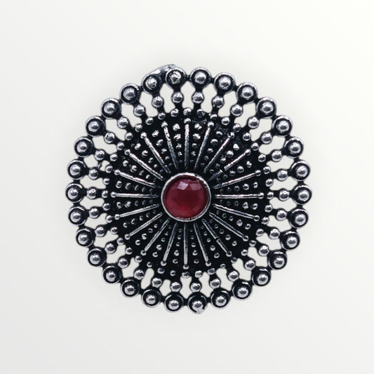 The Crimson Sunburst Ring