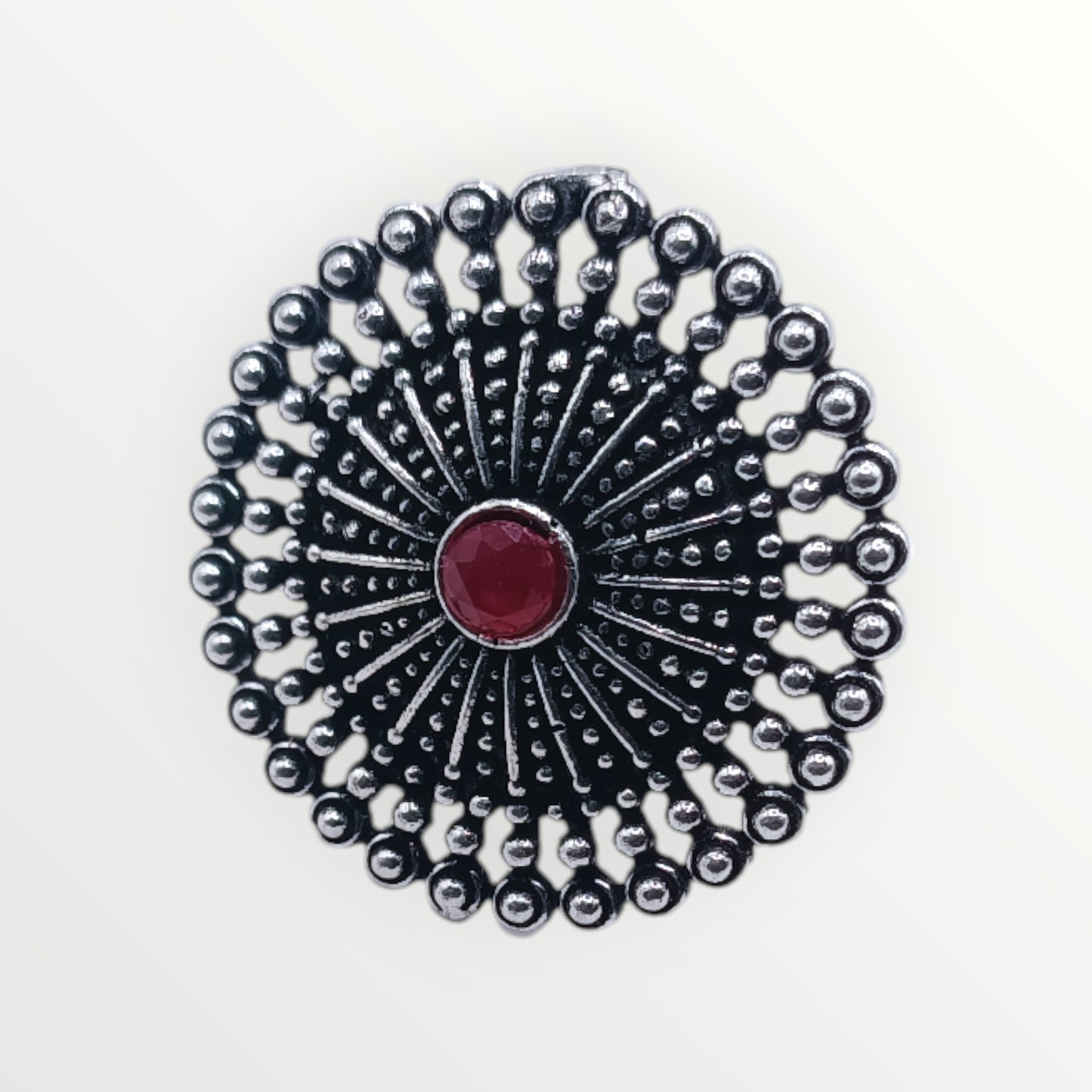 The Crimson Sunburst Ring