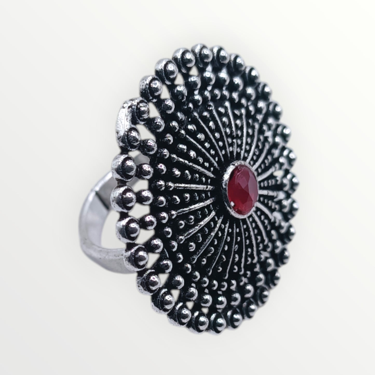 The Crimson Sunburst Ring