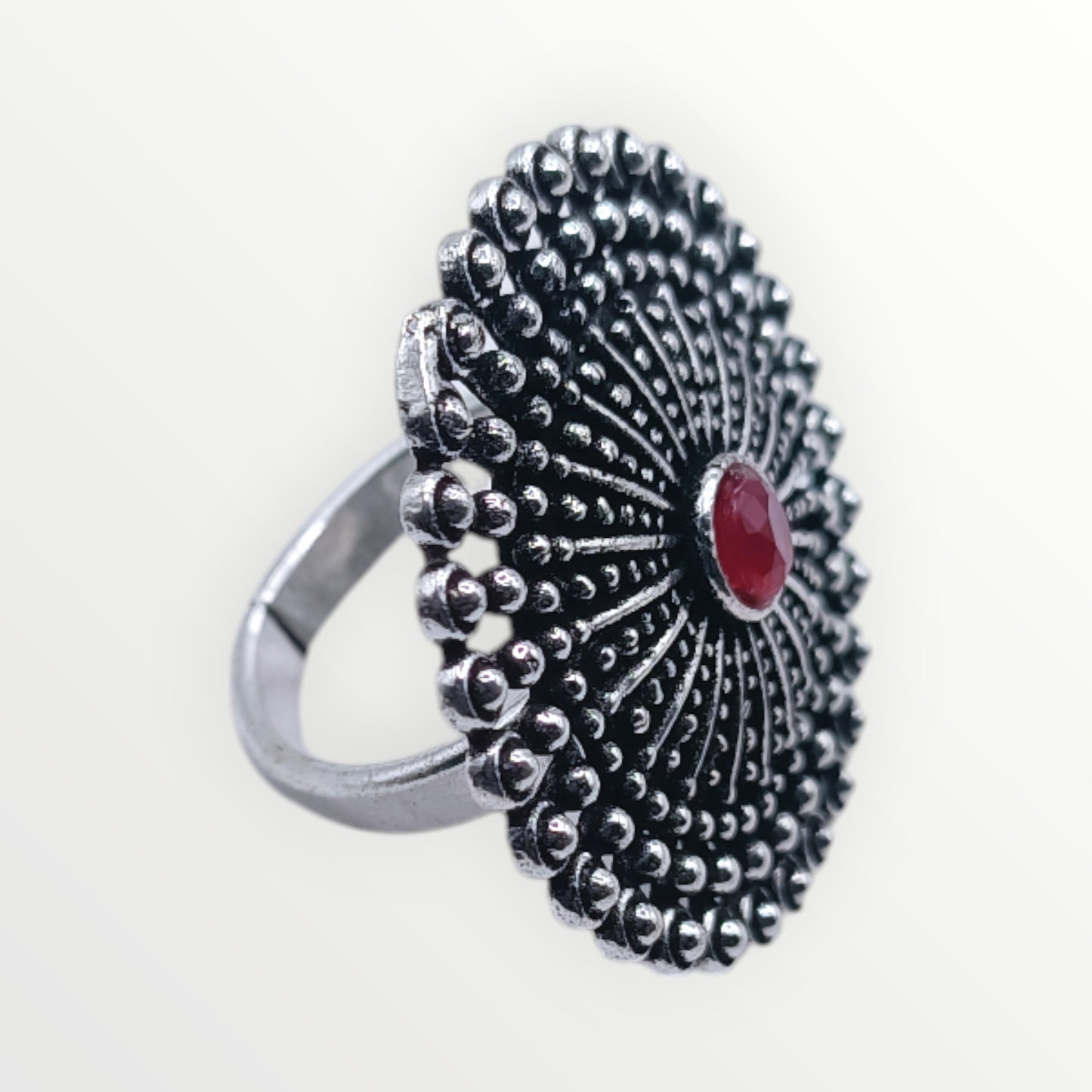 The Crimson Sunburst Ring