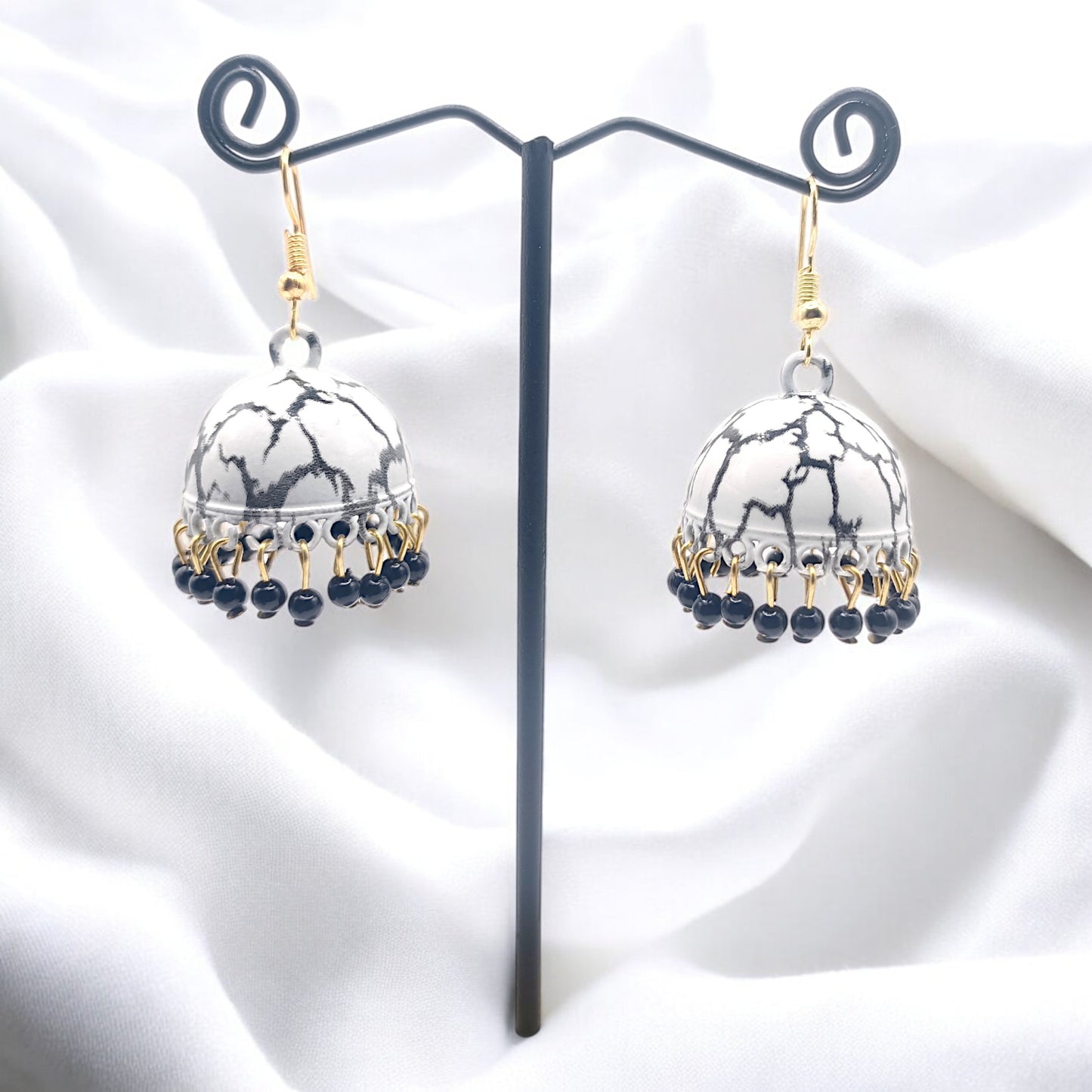 The Marble Elegance Jhumka Earrings