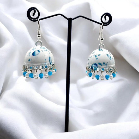 The Marble Elegance Jhumka Earrings