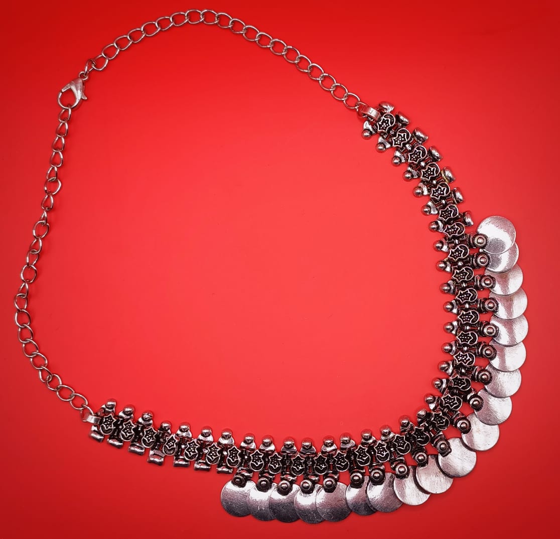 The Silver Coin Cascade Necklace