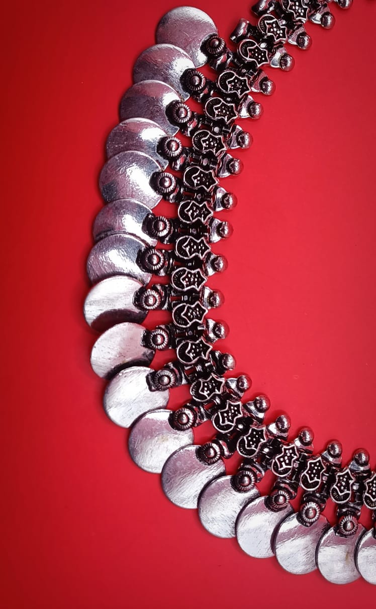 The Silver Coin Cascade Necklace