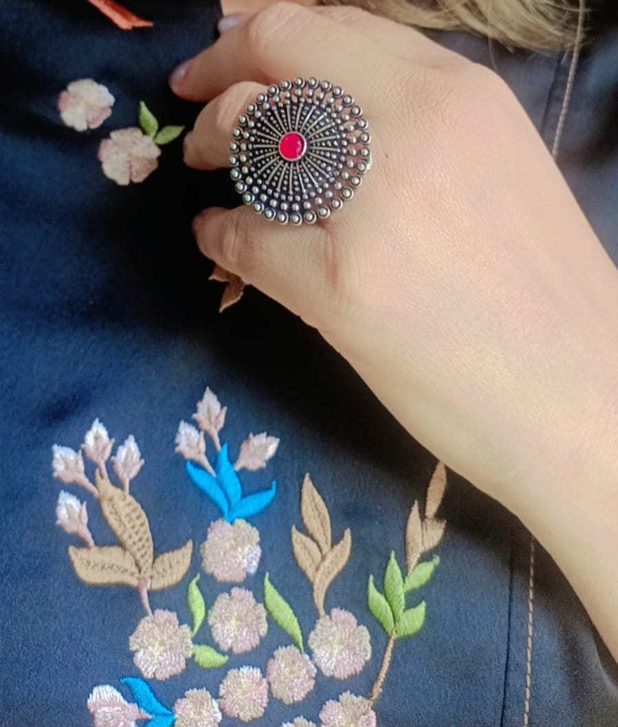 The Crimson Sunburst Ring