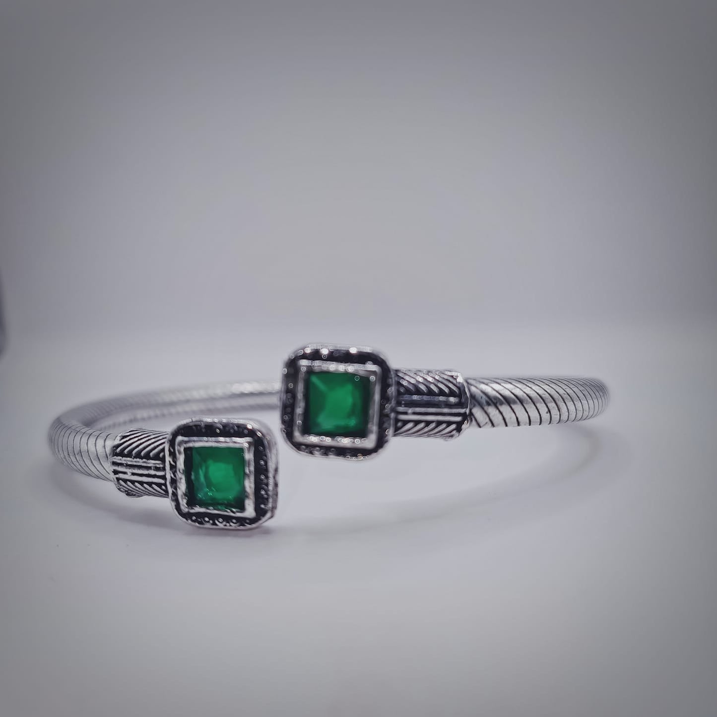The Twin Gem Cuff - Green