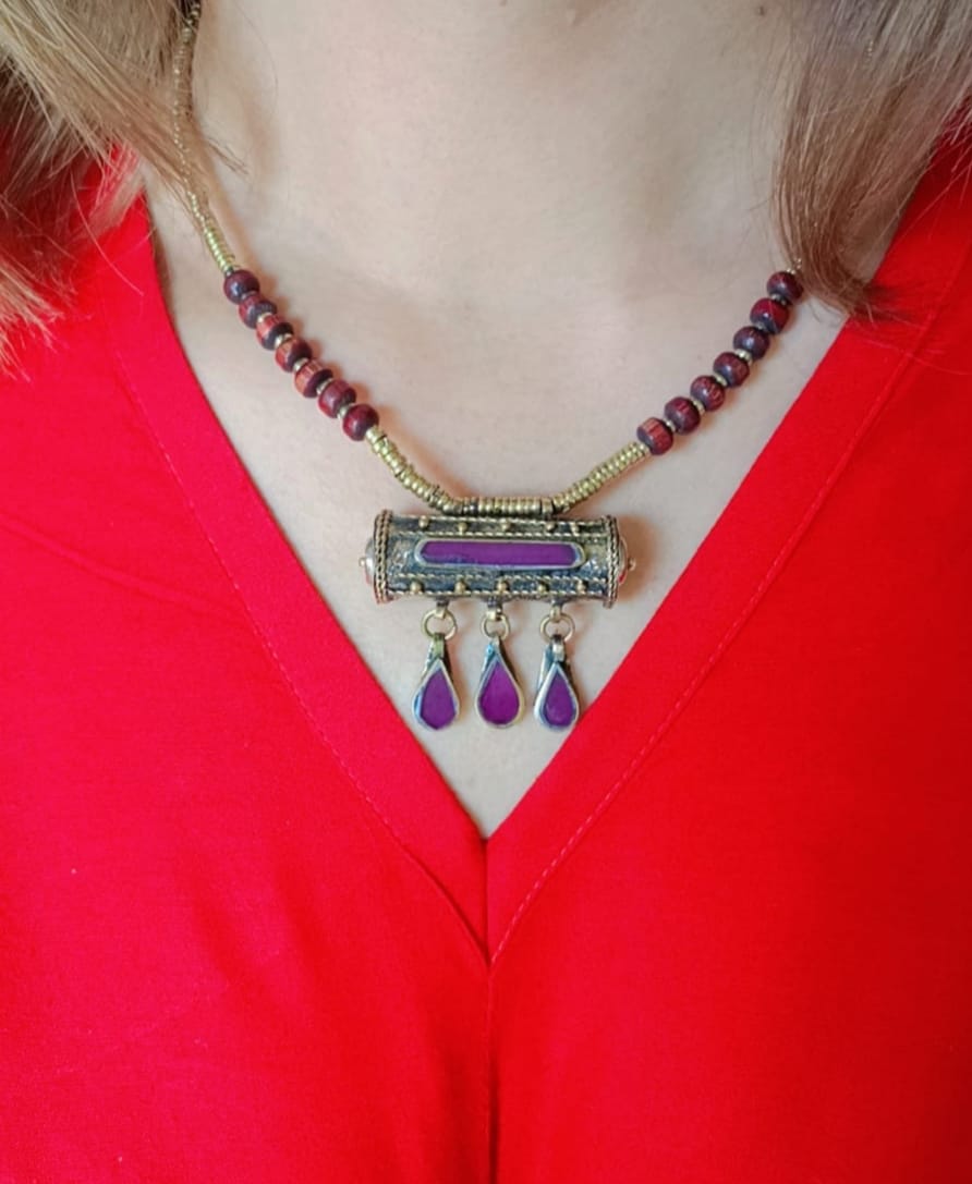The Nomadic Amulet Pendant Necklace - Purple