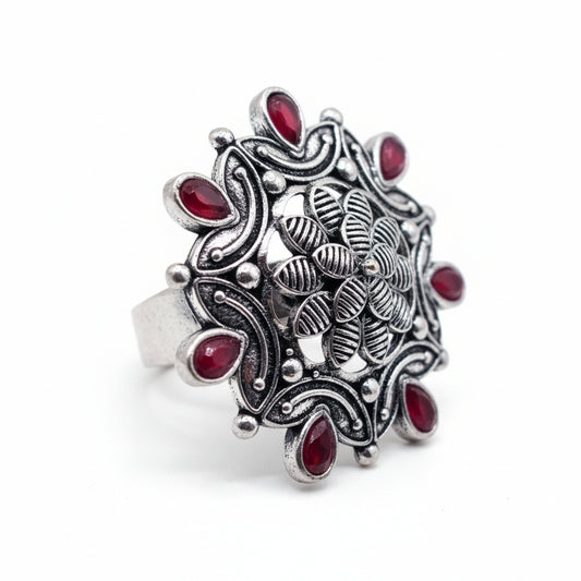 The Lush Flora Ring - Red