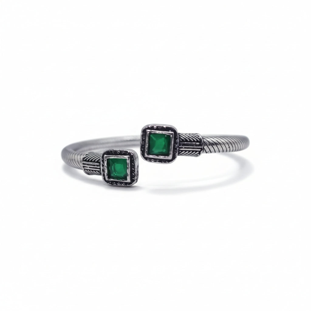 The Twin Gem Cuff - Green