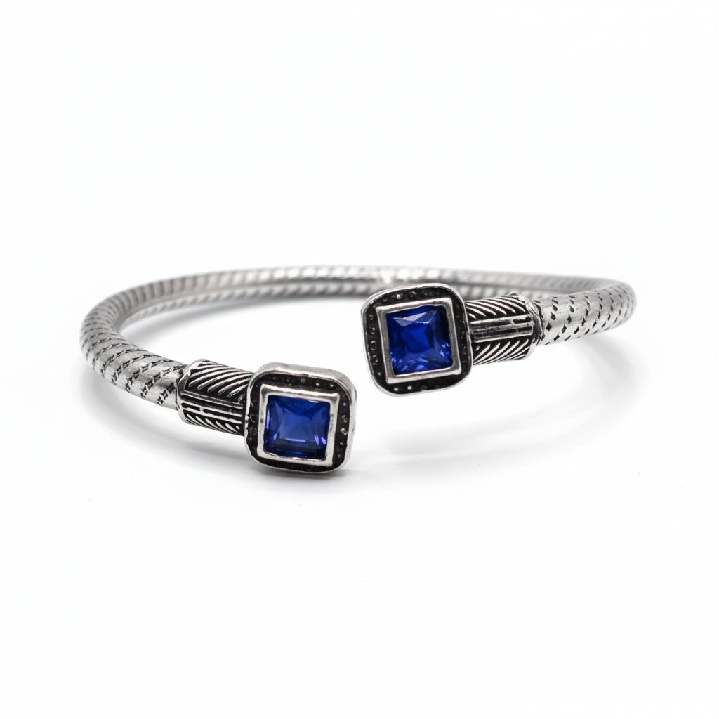 The Twin Gem Cuff - Blue
