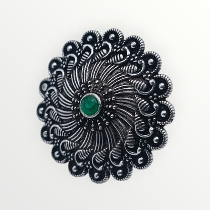 The Radiant Spiral Ring - Green