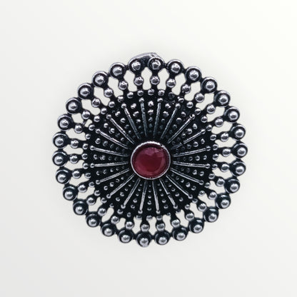 The Crimson Sunburst Ring