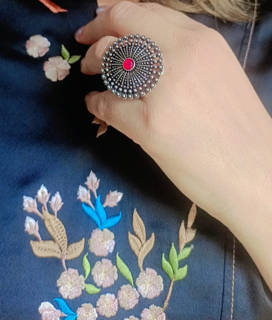 The Crimson Sunburst Ring