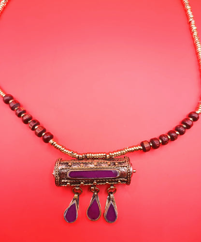 The Nomadic Amulet Pendant Necklace - Purple