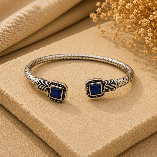 The Twin Gem Cuff - Blue