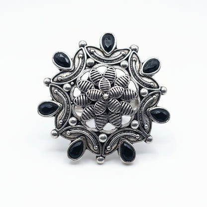 The Lush Flora Ring - Black