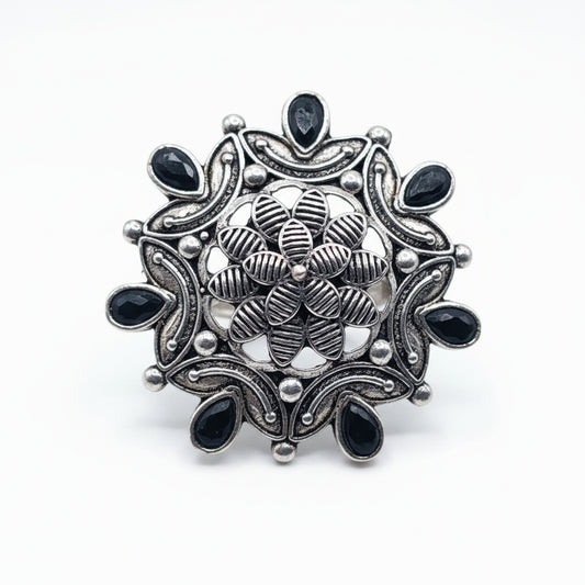 The Lush Flora Ring - Black