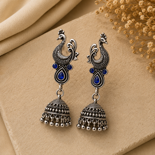 The Royal Peacock Jhumka Earrings
