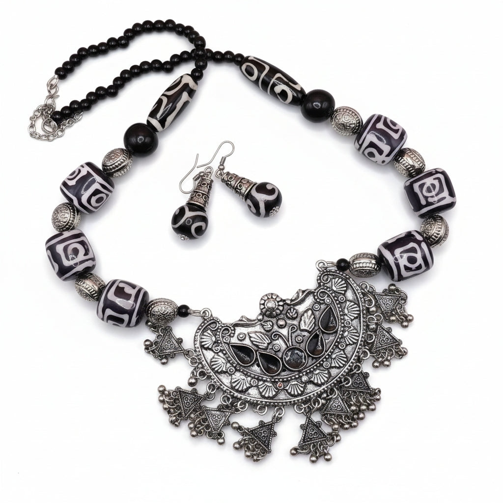 The Majestic Tribal Bead Necklace Set