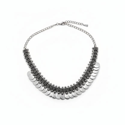 The Silver Coin Cascade Necklace